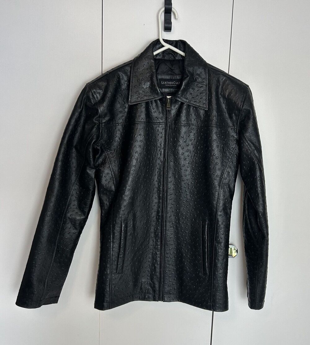 LeatherCult Custom Hide Couture Real Leather /Suede Jacket Coat Black Size S/M?
